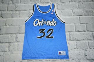 Orlando Magic Shaq Shaquille O’neal 32 Champion Nba Jersey Blue Vintage Size 44