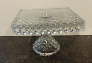 Vintage Fostoria American Square Cake Stand With Rum Well -