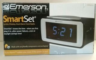Emerson Smartset Jumbo Display,  Dual Clock Radio.  Open Box.