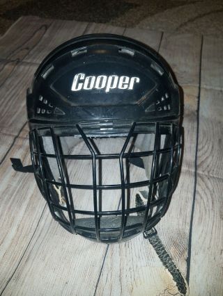 Vintage Cooper Hockey Helmet With Cooper Xl7 Fg Mask Black