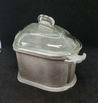 Vintage Guardian Service Cookware Triangle Pan Pot Aluminum w/ Glass Lid 4