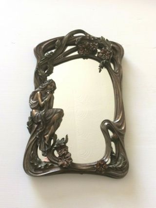 Vintage Art Nouveau Style Bronzed Mirror