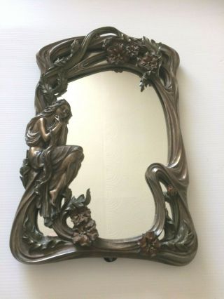 Vintage Art Nouveau Style Bronzed Mirror 2