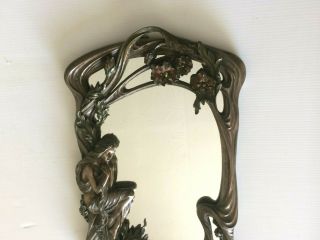 Vintage Art Nouveau Style Bronzed Mirror 4