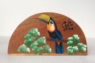 Vintage Letter/mail/napkin Holder Nature’s Wooden Inspired Costa Rica Bird Fish
