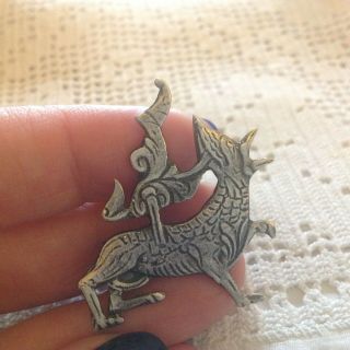 Vintage Scottish Sterling Silver Maeshowe Dragon Brooch