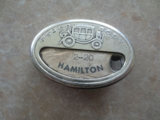 Vintage Fisher Body Hamilton plant Employee badge - General Motors Chevrolet 3