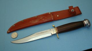 Vintage York Cutlery Co 6 " Blade Bowie Knife W/ Sheath Solingen Germany