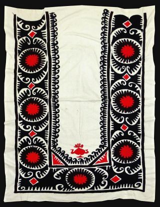Vintage Fabulous Uzbek Silk Hand - Embroidery Suzani Djoinamoz A8962