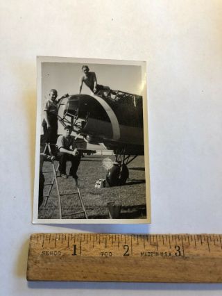 Vintage Photo Wwii German Airplane Plane Photograph Soldiers Posing