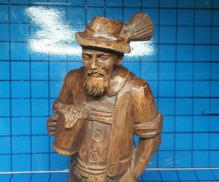 Vtg Jobin Brienz Switzerland 3855 Hand - Carved Wooden Man W/ Beer Figurine Statue