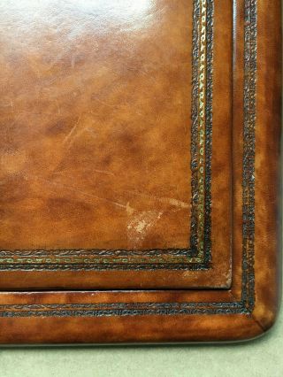 vintage rare HORCHOW Desk Blotter Pad Made In Italy gold leather 23.  5 x 16.  5 8