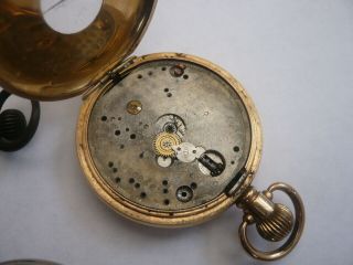 3 VINTAGE POCKET WATCH FOR RESTORATION SILVER 14CT GOLD PLATED CASE WESTCLOX 7