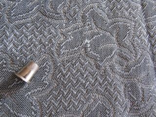 Vtg 1950s Frieze Fabric Gray Leaf Frise Textured Upholstery 55x68 " Orig Tag