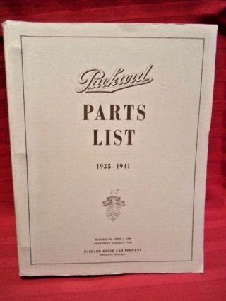 Vintage Packard Parts List - 1935 To 1941