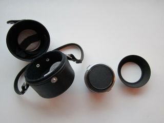 Vintage Olympus 28mm Lens,  Olympus 3.  5/28 Lens Hood & Olympus Om System Case