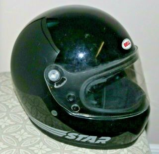 Vintage 1981 Bell Star Full Face Motorcycle Helmet W/visor Size 7 Great Shape