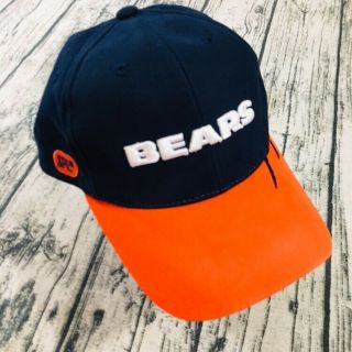Chicago Bears Mens Vtg Baseball Cap Hat Nfl Spl 28 Embroidered Logo Orange Black