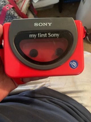 Vintage 90s My First Sony Wm - 3000 Red Walkman Cassette Player