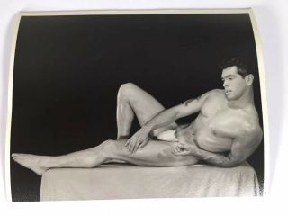 Vintage Male Nude,  Studio Pose,  Posing Strap Era,  Physique Photo,  Lovely 4x5