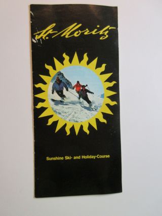 1967 St.  Moritz Switzerland Vintage Ski Travel Brochure