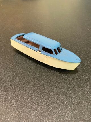 Vintage Athearn Ho Cabin Cruiser Boat Blue & White Freight Car Load