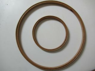 Set Of 2 Vintage Wood Embroidery Hoops 5 " And 10 "