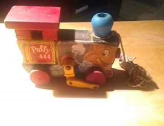 Vintage 1949 Fisher Price Pull Toy Puffy 444.