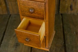 Vintage Primitive Wood Apothecary Spice 4 Drawer Wall Cabinet Box 3
