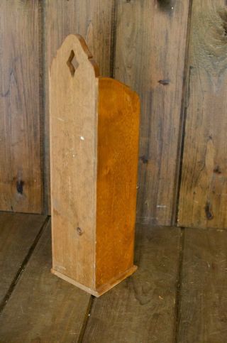 Vintage Primitive Wood Apothecary Spice 4 Drawer Wall Cabinet Box 4