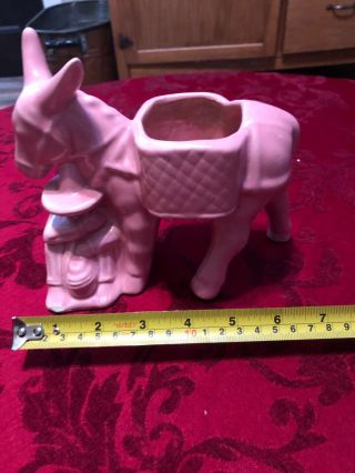 Vintage Mccoy Style Pink Ceramic Horse Donkey /siesta Worker Planter Unmarked