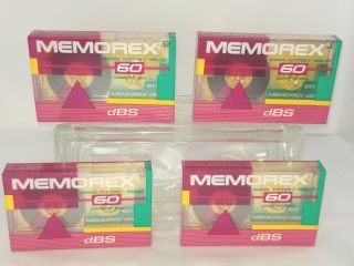 4 Vintage Memorex Dbs Normal Bias (type 1) Blank Cassette Tapes 90 Minutes Per