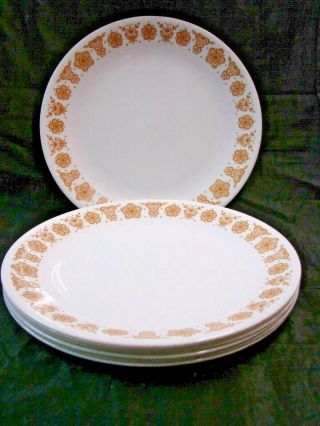 7 Vintage Corelle Butterfly Gold Dinner Plates