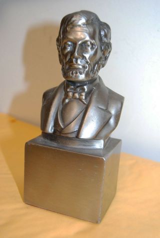Awesome President Lincoln Vintage Metal Bust - Heavy Silver Plated? Usa