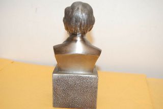AWESOME PRESIDENT LINCOLN VINTAGE METAL BUST - HEAVY silver plated? USA 3