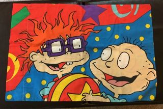 Vintage 90s Nickelodeon Rugrats Tommy Chucky Angelica Standard Pillowcase 1997