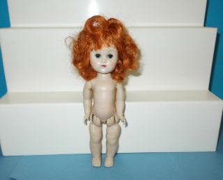 Vtg Vogue Nude Ginny Walker Doll W/bright Red Hair Needs Hair Stylist 1950s