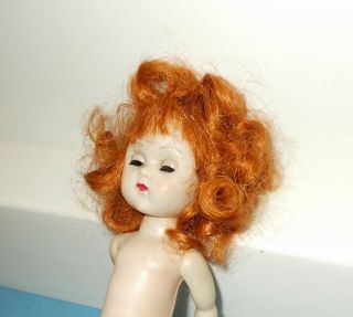 Vtg Vogue Nude Ginny Walker Doll w/Bright Red Hair Needs Hair Stylist 1950s 5