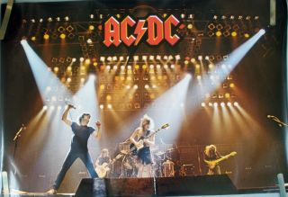 Rare Ac/dc Live Stage 1981 Vintage Music Poster