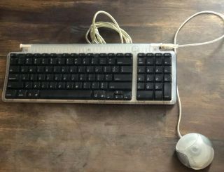 Vintage Apple Imac Powermac M4848 Royal Blue Wired Usb Mouse And Keyboard