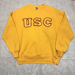Vintage University Of Southern California Usc Crewneck Sweater Russell Athletic