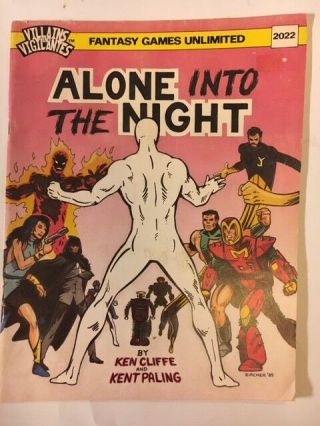 Alone Into The Night Villains & Vigilantes 1985 Rpg Issue No 2022 Rare Vintage