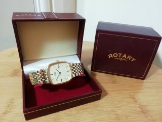 Gents Vintage Electro Gold Plated Rotary Quartz Watch With Date Ref:4572 Ucar364