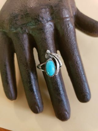Vintage Sterling Silver Native American Turquoise Ring Navajo Sz 6