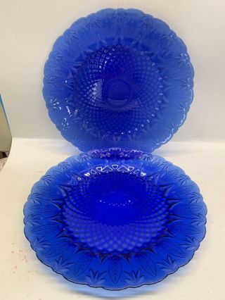 Vintage Patterned Cobalt Blue Glass Serving Dishes - Cobalt Blue Glass Platters