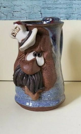 Vintage Ugly Mug Dad Coffee Cup Mahon Made Stoneware Pottery Stein Signed