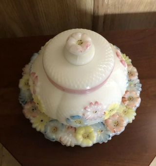 Vintage Floral Cosmos Butter Dish With Lid