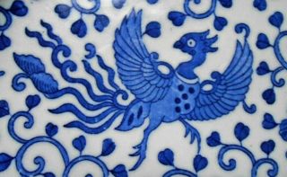 Vintage Blue Willow Phoenix Bird - Flying Turkey ' s Platter Japan 12 by 8 1/2 in 3