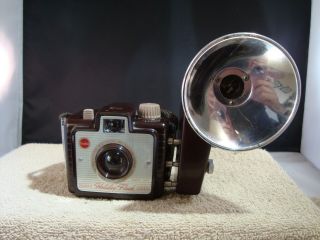 Vintage Kodak Brownie Holiday Flash Camera With Kodak Kodalite Midget Flasholder