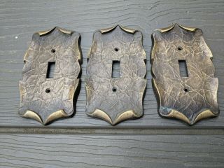 3 Amerock Carriage House Light Switch Plate Covers Vintage Brass